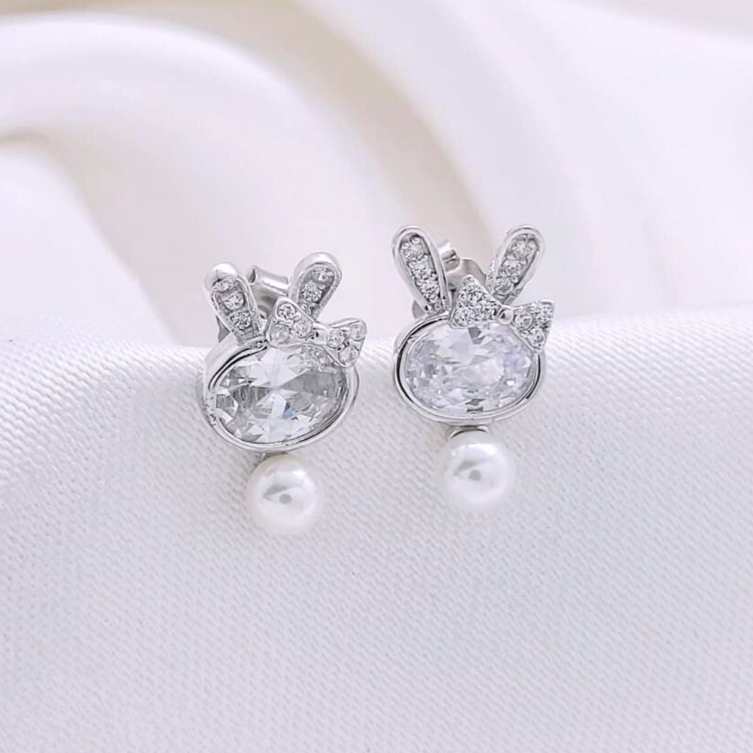 Sterling Silver Bunny Stud Earrings